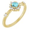 14K Yellow Blue Zircon and .167 CTW Diamond Ring Ref. 15641435